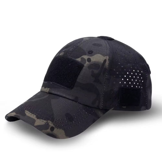 Black Camo Cap With Sunglasses Holder